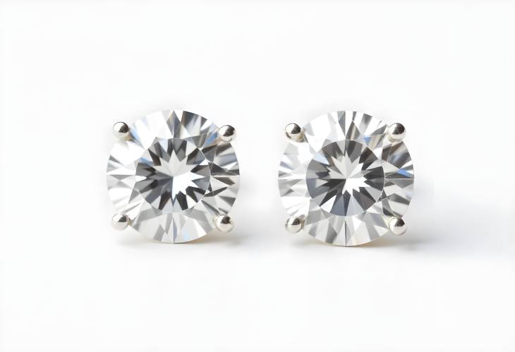 Gorgeous Collection of Diamond Earrings on White Background